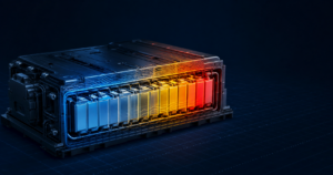 Lithium-ion battery thermal gradient showing battery health and thermal runaway risk